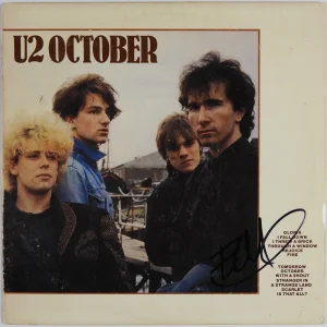 U2 Edge Signed Autograph Record Vinyl Album JSA October
