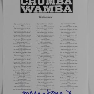 Dunstan Bruce Signed JSA Autograph Lyric Sheet Chumbawamba
