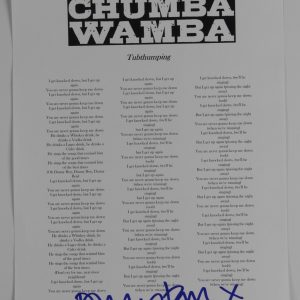 Dunstan Bruce Signed JSA Autograph Lyric Sheet Chumbawamba
