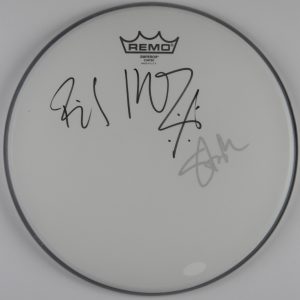 Billy Idol Steve Stevens Autograph Signed Drum Head JSA COA 12"
