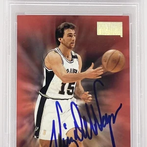 Vinny Del Negro Signed Auto 1997 Skybox Premium Spurs Card PSA/DNA Slabbed
