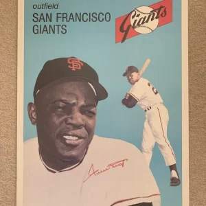 WILLIE MAYS HAND SIGNED OVERSIZED 24x36 BASEBALL CARD VERY RARE JSA LETTER
