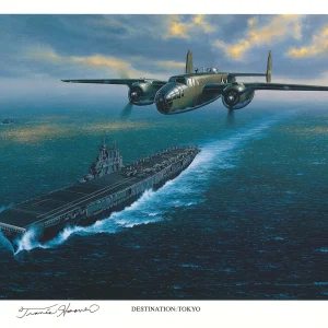 TRAVIS HOOVER HAND SIGNED DESTINATION TOKYO PRINT STAN STOKES WWII (D)

