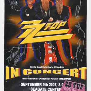 ZZ Top Fully Signed Autograph Concert Poster JSA Dusty Hill Billy Frank
