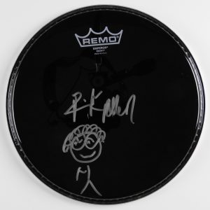 Rick Allen Autograph Signed Drum Head JSA COA 10" Def Leppard Sketch
