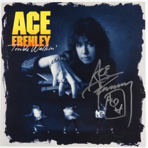 Ace Frehley KISS JSA Autograph Signed Album Flat Trouble Walkin'
