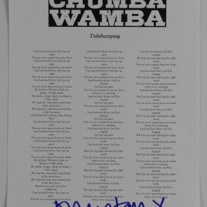 Dunstan Bruce Signed JSA Autograph Lyric Sheet Chumbawamba
