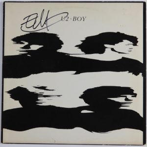 U2 JSA Edge Signed Autograph Album Vinyl Record LP Boy
