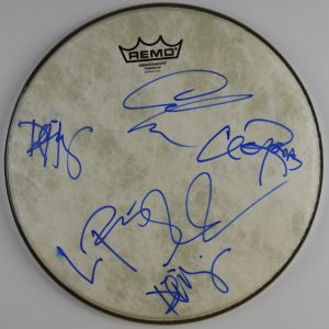 Los Lobos Fully Autograph Signed Drum Head JSA COA 12"
