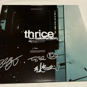 THRICE SIGNED THE ILLUSION OF SAFETY VINYL RECORD JSA