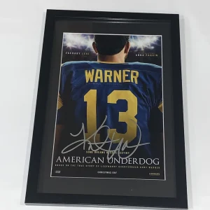 KURT WARNER SIGNED FRAMED & MATTED AMERICAN UNDERDOG MOVIE POSTER
