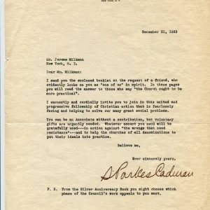 S. Parkes Cadman Author Clergy Christian Radio Pioneer Signed Autograph TSL
