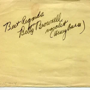 Tommy Tucker Betty Brownell Jazz Big Band Singer Rare Signed Autograph
