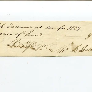 Unknown 1839 John Freeman Tax Historical Signed Autograph Document
