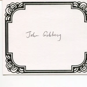 John Ashbery Pulitzer Prize Author Poet Signed Autograph Bookplate