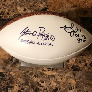 Antonio Perkins Manuel Johnson Oklahoma Sooners Signed Autograph Mini Football
