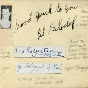 Tex Robertson Texas Longhorns Michigan Wolverines Swimming Rare Signed Autograph
