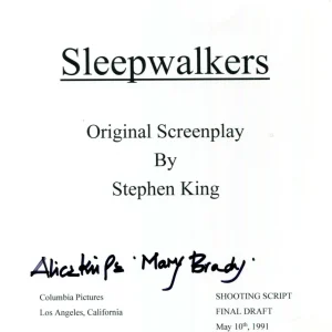 Alice Krige Stephen King Sleepwalkers Mary Signed Autograph Script Cover JSA
