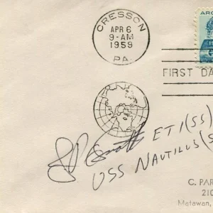 Unknown Crew USS Nautilus Nuclear Submarine US Navy Signed Autograph FDC