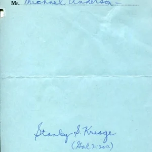 Stanley S. Kresge Chairmen Son Of Founder S. S. Kresge KMart Signed Autograph
