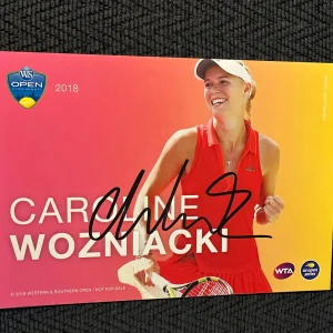 Caroline Wozniacki SIGNED Picture Card TENNIS 2018 Western Southern Open Cincy
