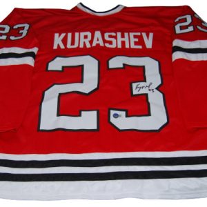 PHILIPP KURASHEV signed (CHICAGO BLACKHAWKS) XL hockey jersey BECKETT AD27314
