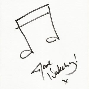 Dave Wakeling of The English Beat SIGNED Music Note Hand Drawn Sketch COA
