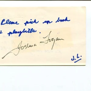 Joshua Logan Josh Pulitzer Winner Broadway Author Director Signed Autograph
