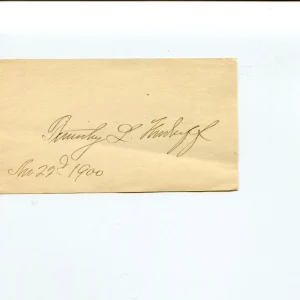 Timothy L Woodruff Lieutenant Governor New York NY Signed Autograph