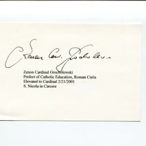 Zenon Grocholewski Roman Catholic Cardinal Prefect Congregation Signed Autograph
