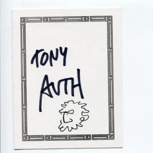 Tony Auth Pulitzer Prize Artist Editorial Cartoonist Signed Autograph Sketch BP
