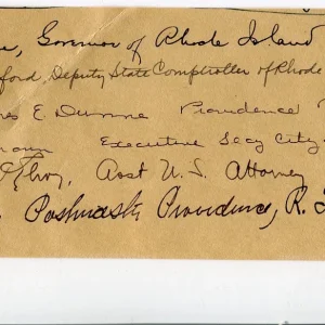 Norman S. Case Governor of Rhode Island & Local Politicians Signed Autograph
