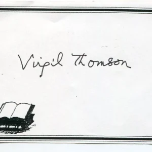 Virgil Thomson Classical Composer American Sound Signed Autograph Bookplate
