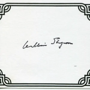 William Styron Author Sophie's Choice Pulitzer Prize Signed Autograph Bookplate
