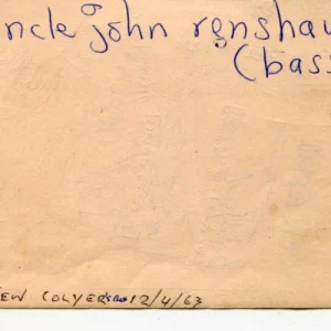 Uncle John Renshaw & Ed Corrie Jazz Band Rare Signed Autograph