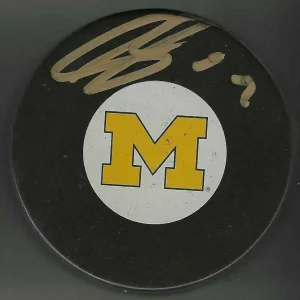 Andrew Cogliano Signed Michigan Wolverines Official Game Puck Dallas Stars Ducks
