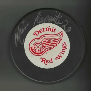 Martin Lapointe Full Name Signed Detroit Red Wings Trench Puck