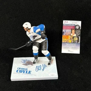 Charlie Coyle Signed Saint John Sea Dogs Custom McFarlane Figure JSA COA Bruins
