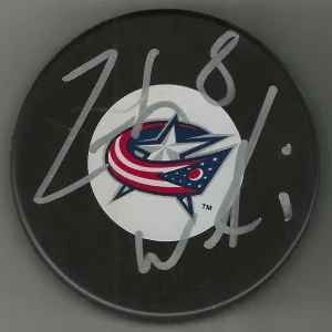 Zach Werenski Signed Columbus Blue Jackets Large Logo Puck
