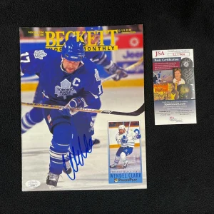 Wendel Clark & Mikael Renberg Signed Beckett Magazine JSA COA Maple Leafs Flyers
