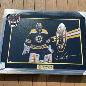 Tuukka Rask Signed Boston Bruins Giant 28x38 Framed Canvas Beckett COA

