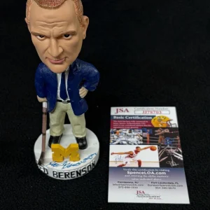 Red Berenson Signed Michigan Wolverines Team Issued Bobble Head JSA COA
