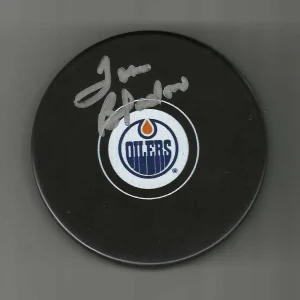 Tom Bladon Signed Edmonton Oilers Puck