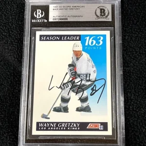 Wayne Gretzky Signed 1991/92 Score Card #406 Beckett Certified Los Angeles Kings
