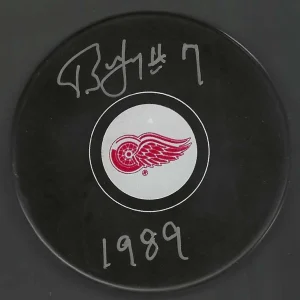 Tony McKegney Signed & Inscribed Detroit Red Wings Puck
