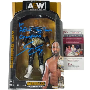 Scorpio Sky Signed AEW Series 5 Action Figure #38 JSA COA WWE
