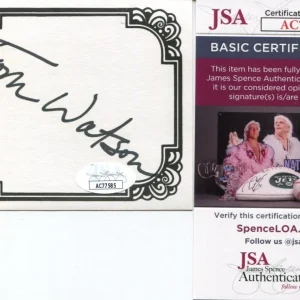 Tom Watson PGA Golf US Open Masters Ryder Cup Signed Autograph Bookplate JSA