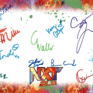 WWE NXT Placemat Signed By 10 Solo Sikoa Cora Jade Creed Bro's Waller JSA COA
