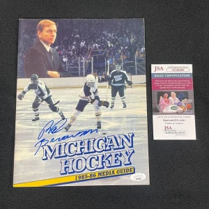Red Berenson Signed 1985/86 Michigan Wolverines Hockey Media Guide JSA COA
