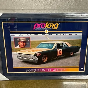 Smokey Yunick Signed Framed Pro Long Lubricants NASCAR Poster JSA COA
